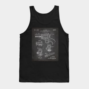 Ruger Revolver Patent - Gun Enthusiast Firearms Art - Black Chalkboard Tank Top